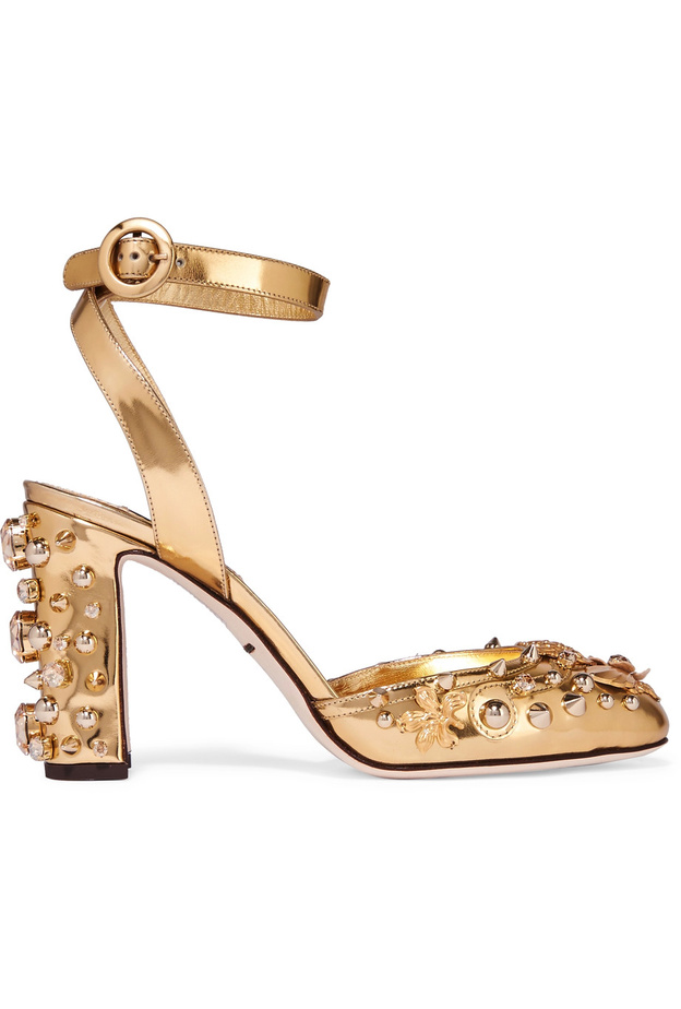 Dolce & Gabbana حذاء باللون الذهبي من