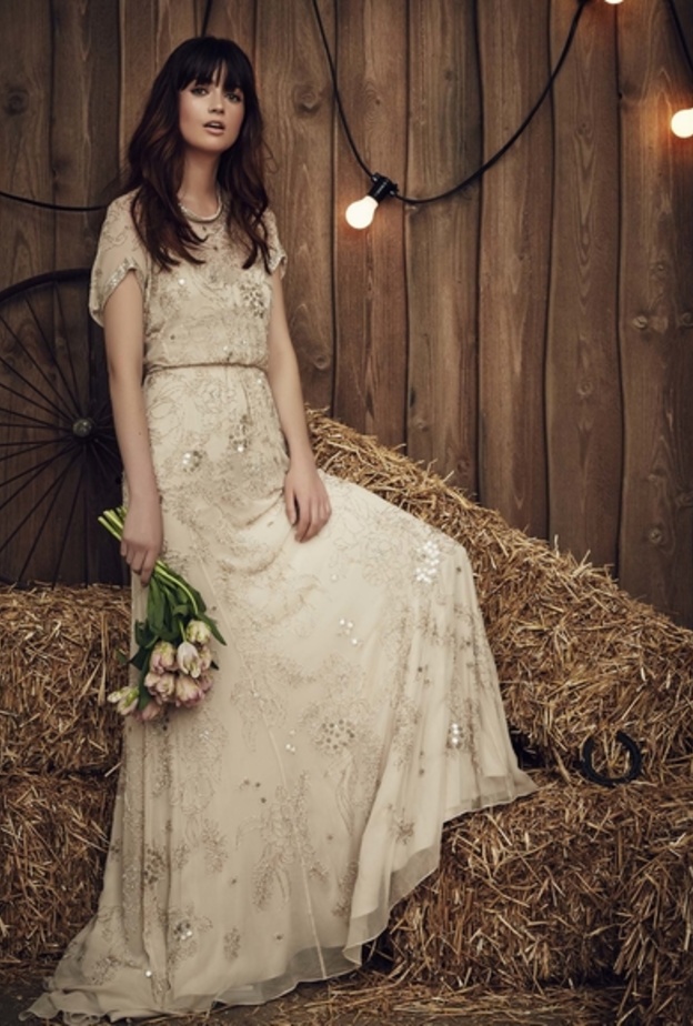 Jenny Packham فستان زفاف باللون البيج من 