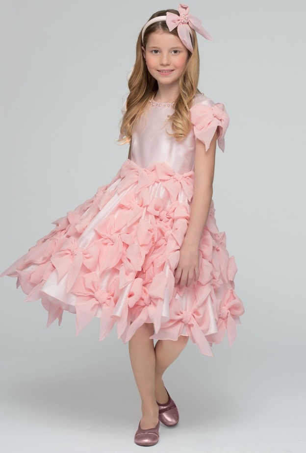 Lesy Luxury Flower فستان باللون الزهري 