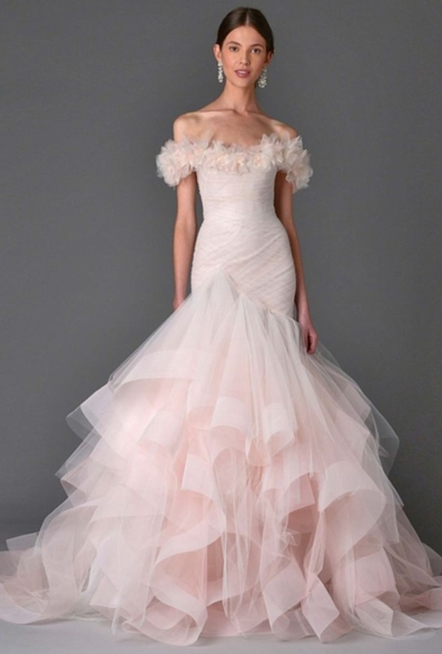 Marchesa فستان زفاف باللون الزهري من 