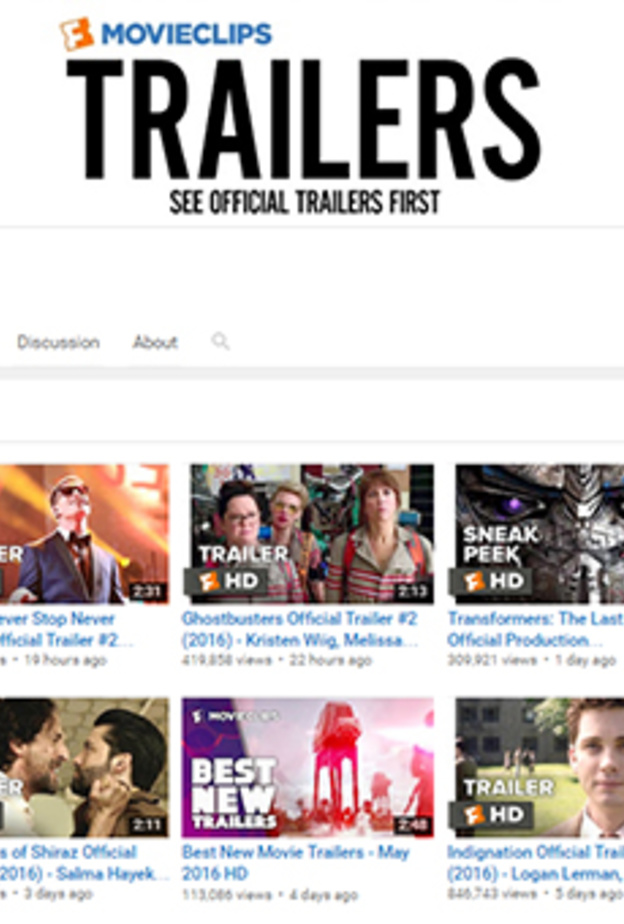 Movieclips Trailers .. قناة على اليوتيوب لمشاهدة تريلر الأفلام
