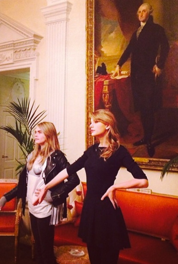 Taylor Swift and Cara Delvingne hang with the G.W