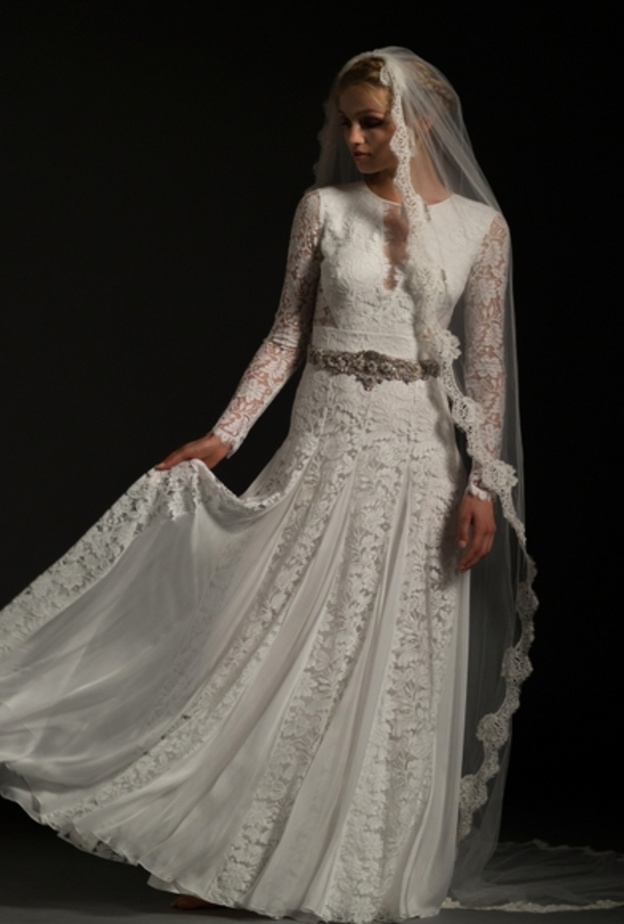 Temperley Bridal فستان زفاف بأكمام طويلة للمحجبات من 