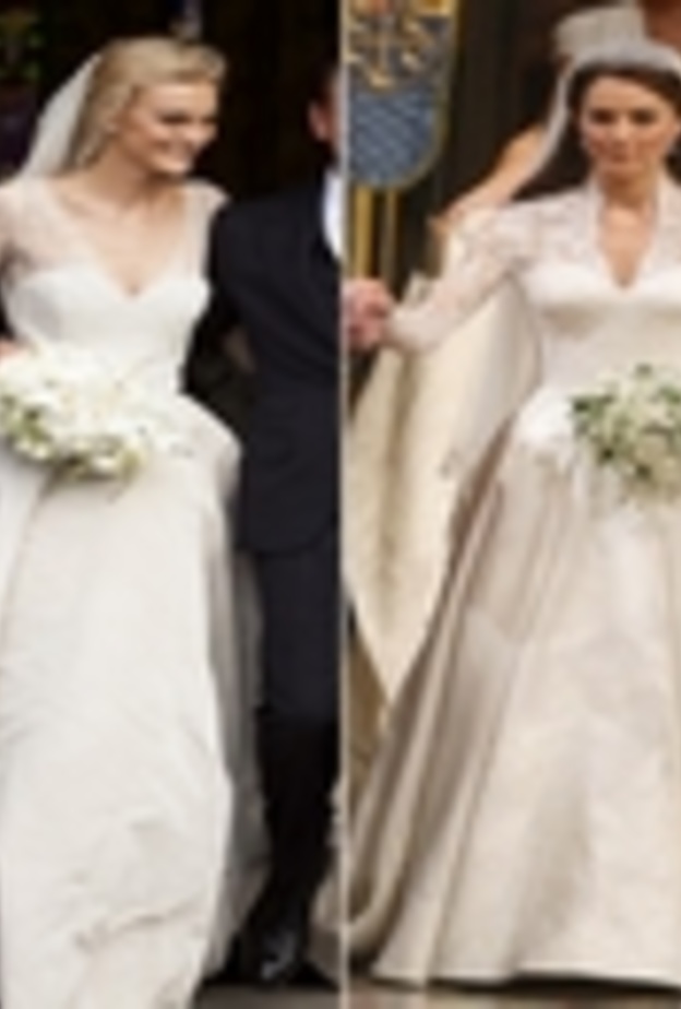 كارولين ترينتيني ترتدي فستان مشابه لفستان كيت بحفل زفافها