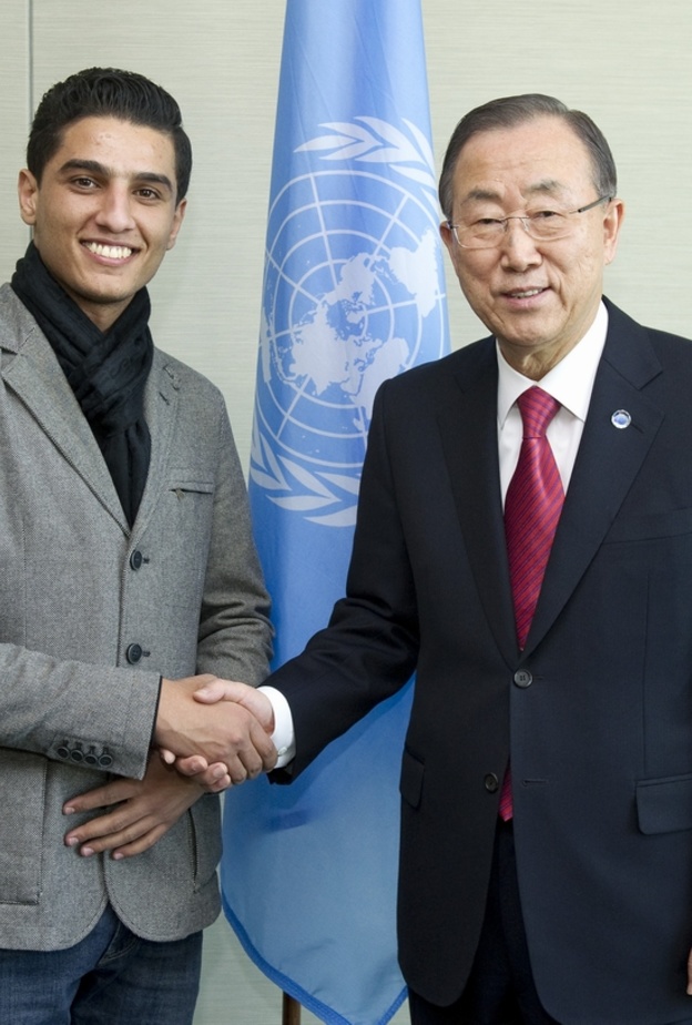عساف مع الأمين العام للامم المتحدة