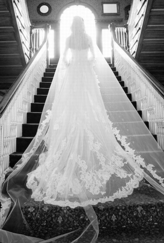 الطرحة الطويلة تبدو مثالية في التصوير