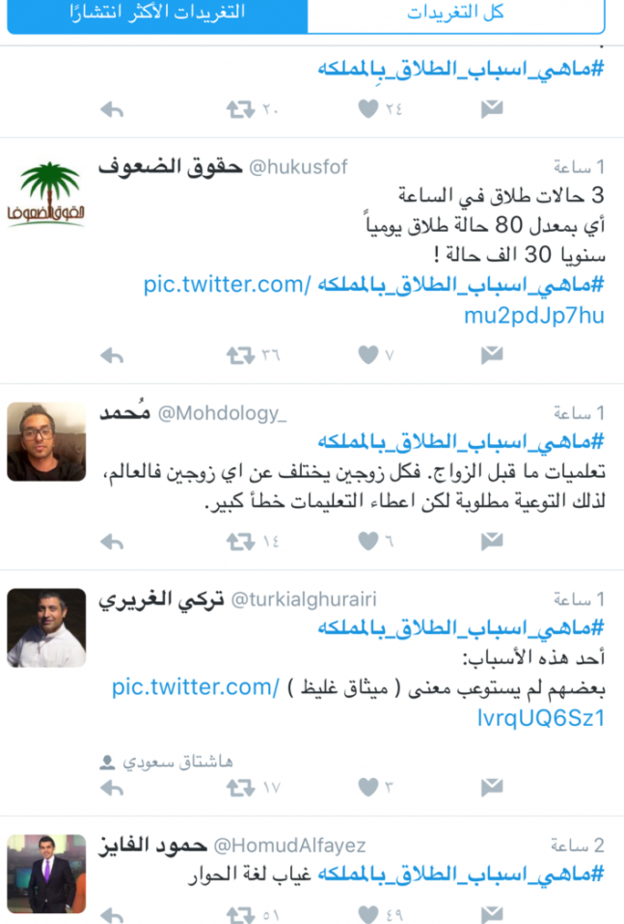 هاشتاق اسباب الطلاق