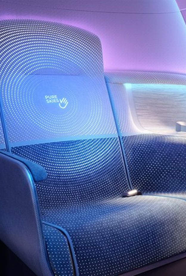"السماوات النقية " مفهوم جديد لتصميم المقصورة الداخلية للطائرات بعد الجائحة
