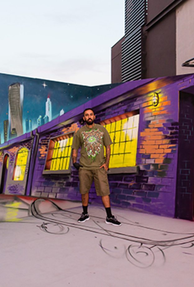 الفنان الغرافيتي سيرجيو أوديث في بوكس بارك، دبي