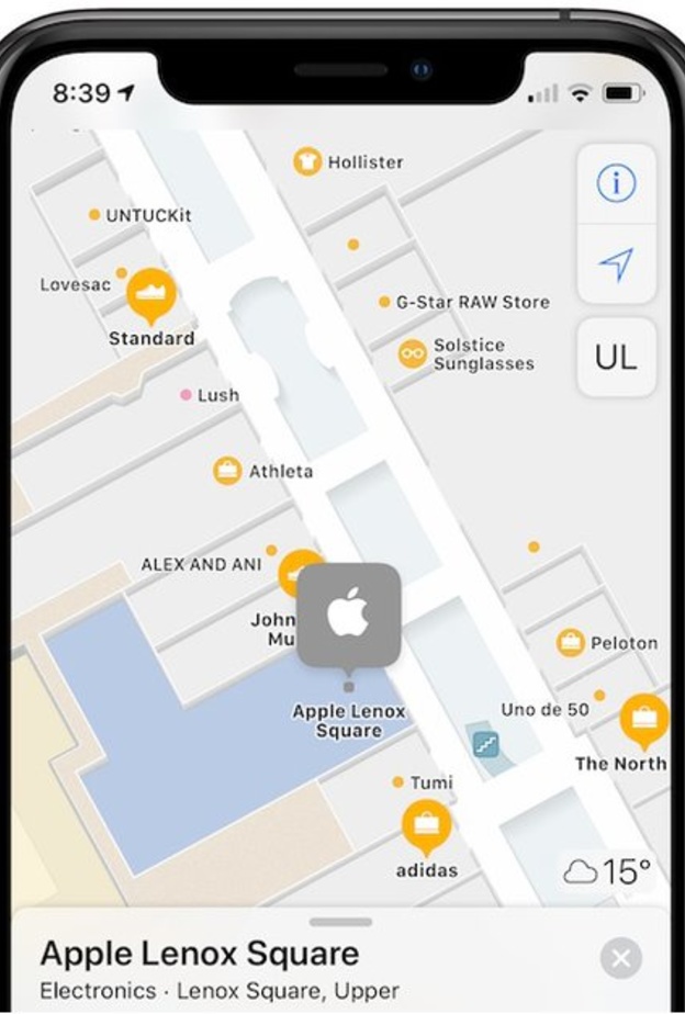 خرائط Apple .. تفاصيل داخلية لأكثر من 20 مركز تسوق ومطارات حول العالم