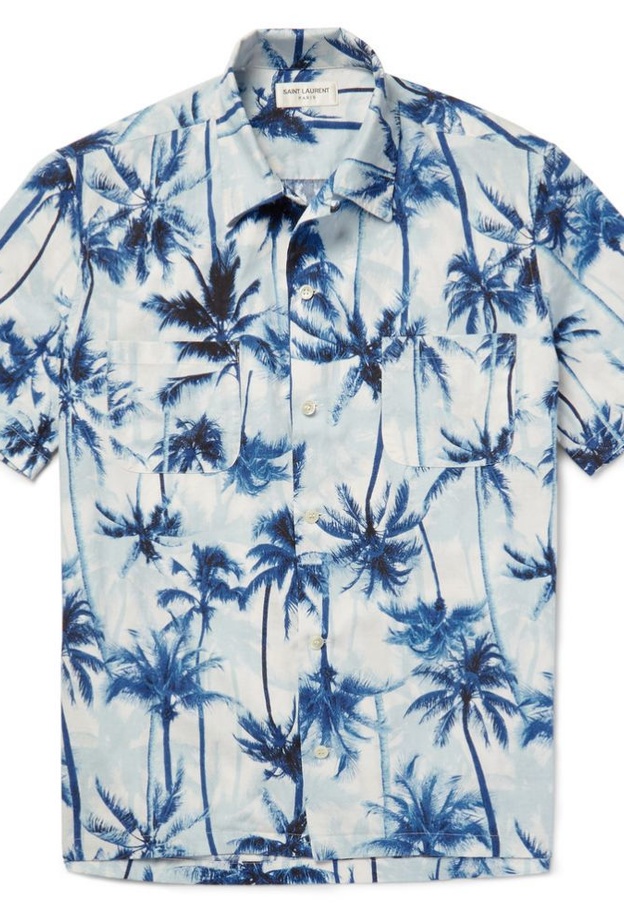 Saint Laurent  قميص برسومات النخيل من سان لوران