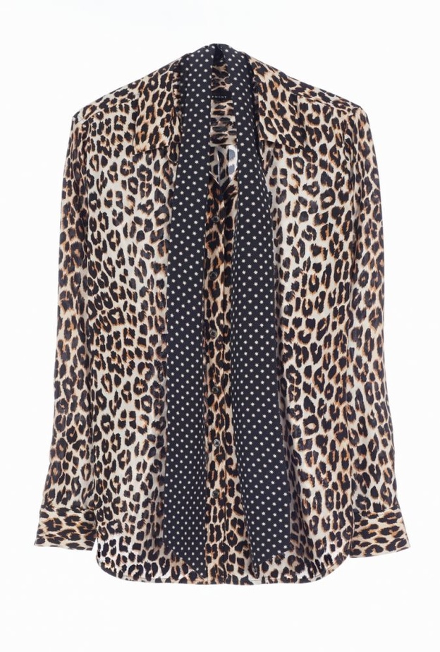 قميص من الحريري نقشة leopard