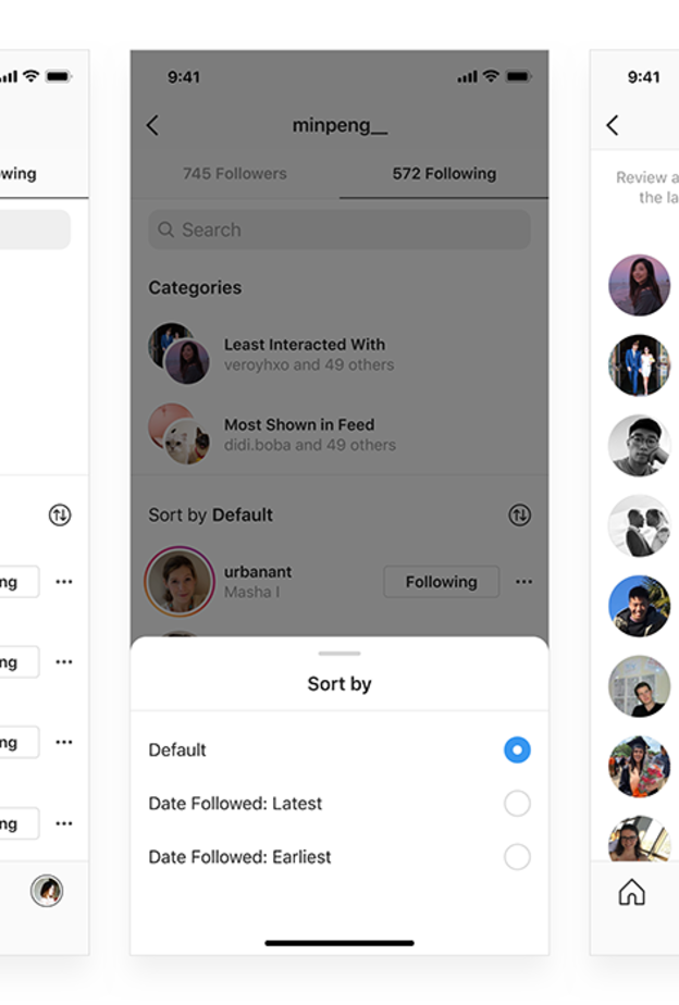 انستقرام Instagram يتيح طريقة جديدة لرؤية وإدارة الأشخاص الذين تتابعونهم
