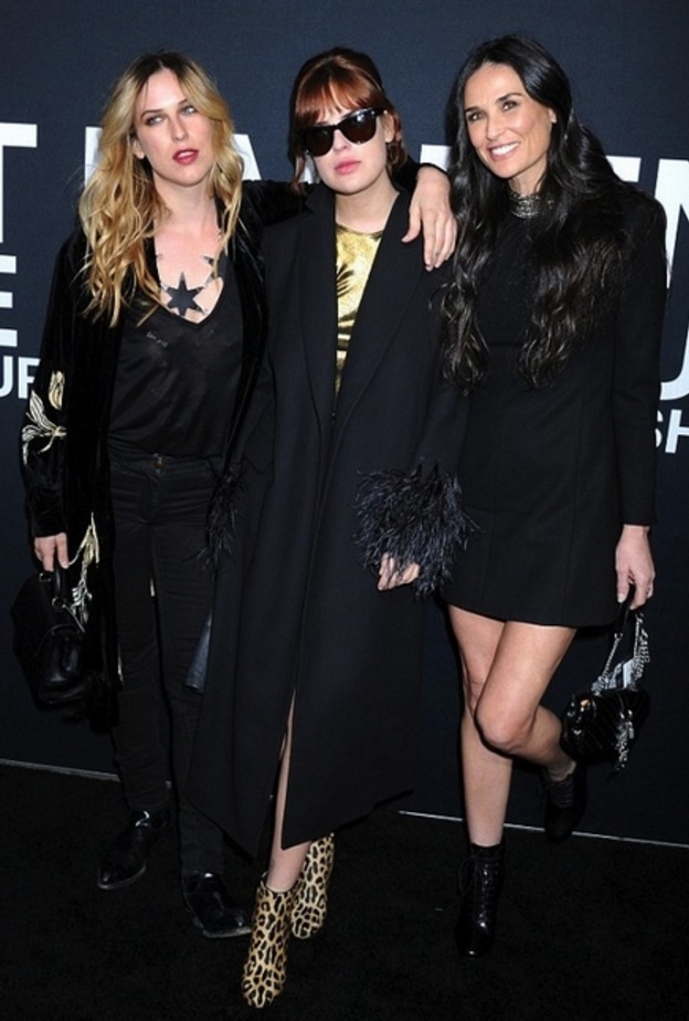 Demi Moore and her daughters @ Saint Laurent