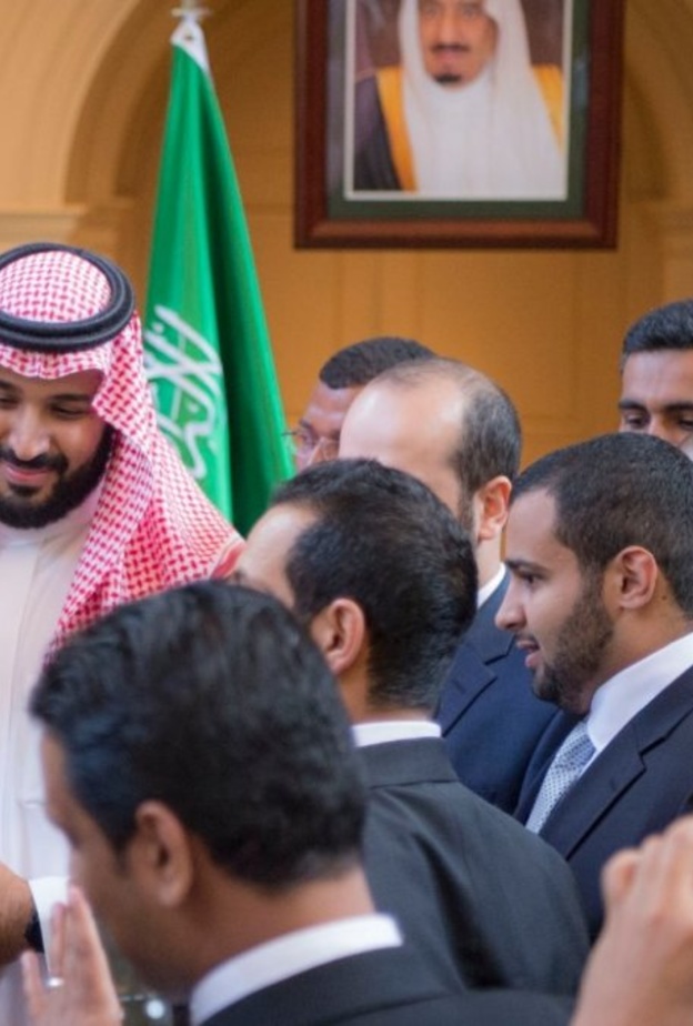 المبتعثيين السعوديين في امريكا مع ولي العهد محمد بن سلمان