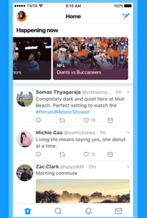 يحدث الآن happening now .. ميزة جديدة في تويتر على الهواتف الذكية