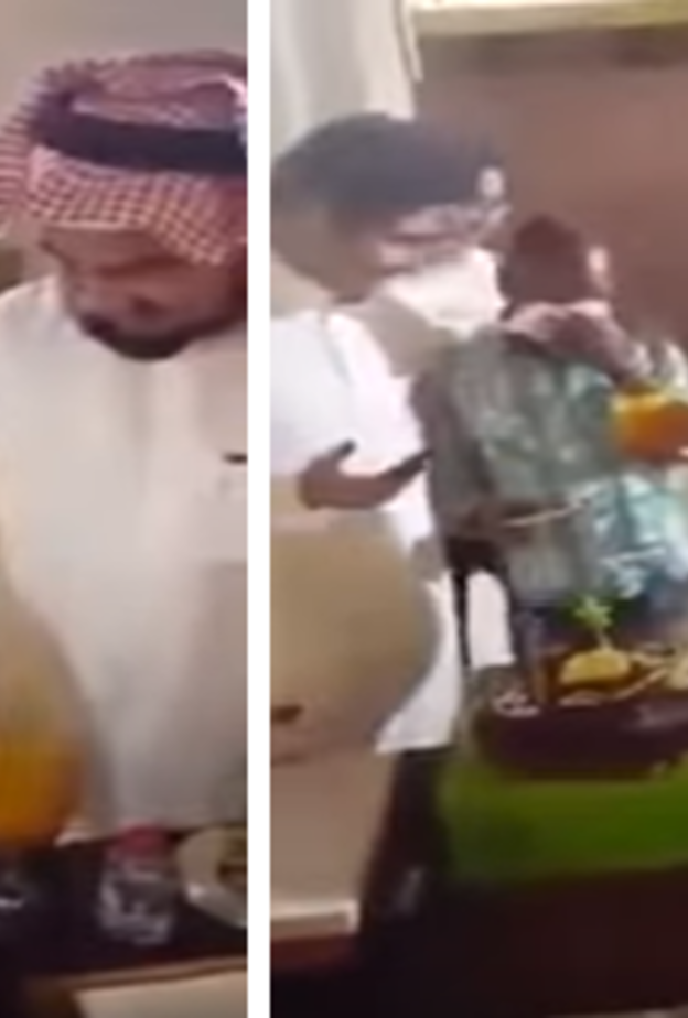 من احتفال العائلة بالسائق