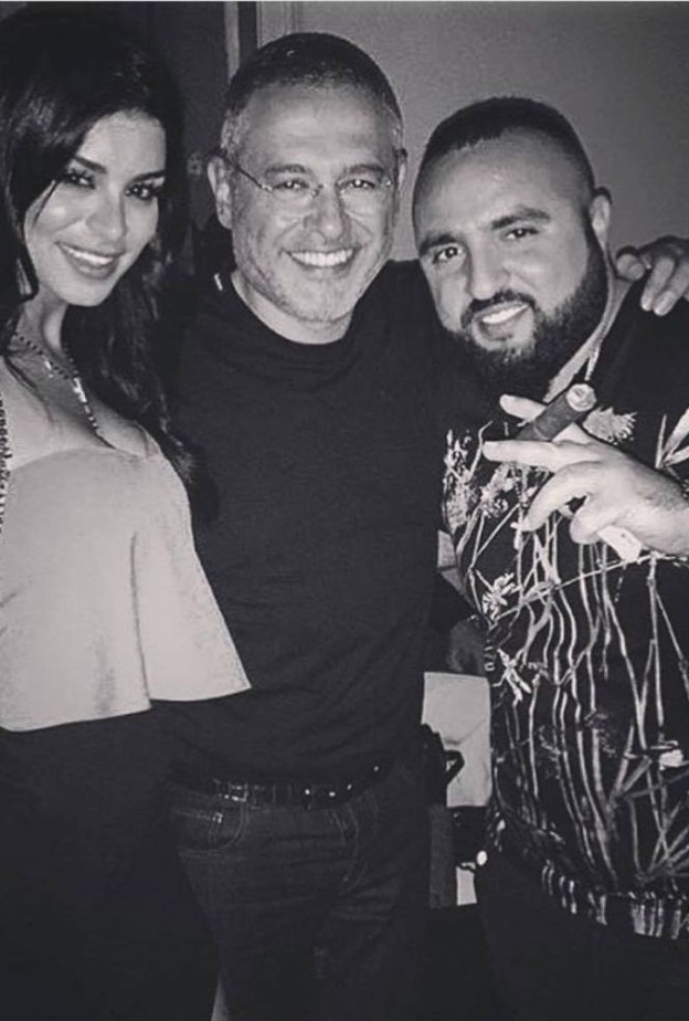 العروس ريما فقيه وخطيبها مع المصم ايلي صعب