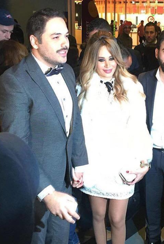 رامي عياش وزوجته داليدا لحظة وصولهما لحفل الافتتاح