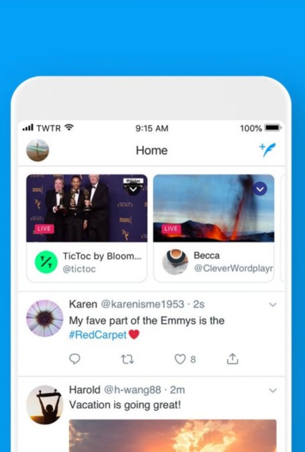 الأخبار الهامة في أعلى الصفحة مع التحديث الجديد لتويتر 