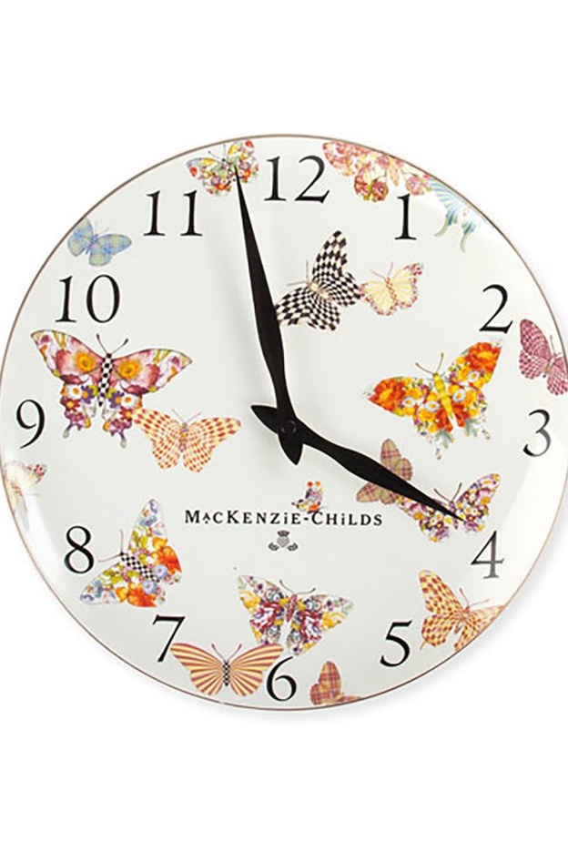 ساعة ماكينزي مصنوعة من الفولاذ من العيار الثقيل مزينة بفراشات ملونة  