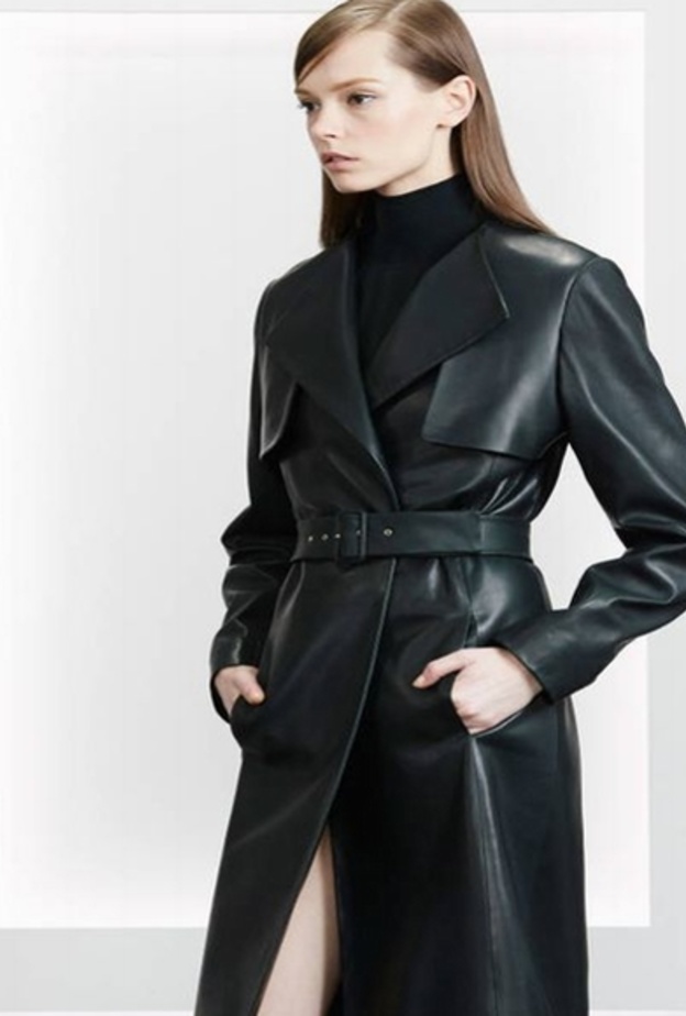 موضة المعطف الجلد الطويل من JASON WU