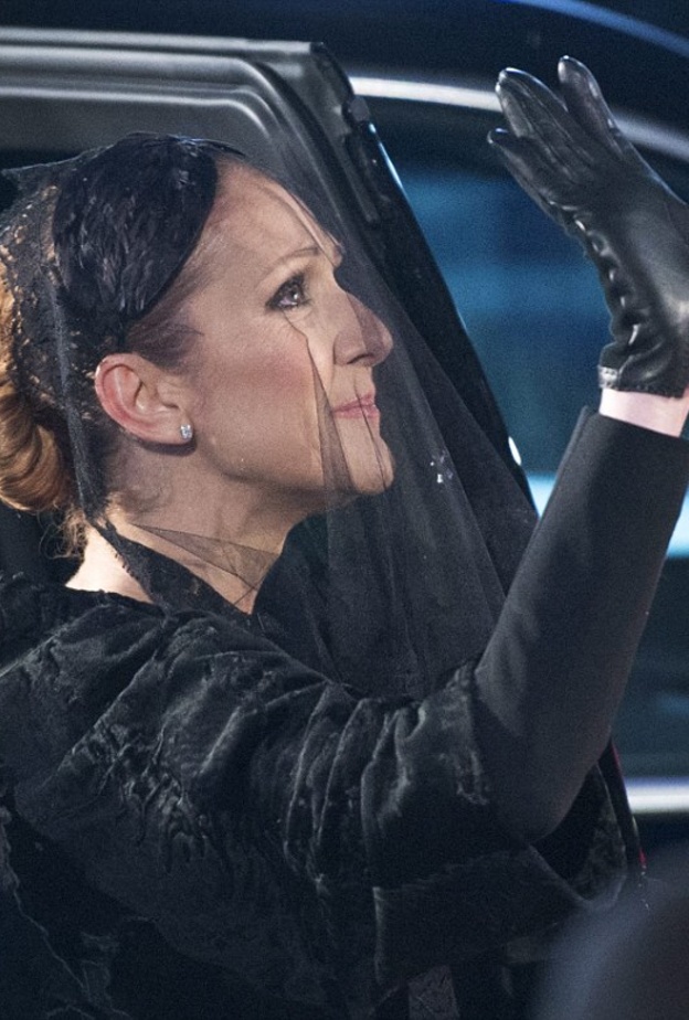 شاهدوا سيلين ديون وأطفالها بجنازة زوجها