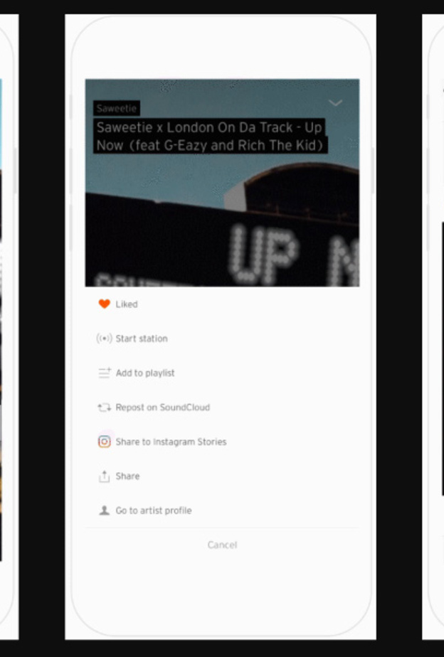 مشاركة الموسيقى SoundCloud في قصص انستقرام