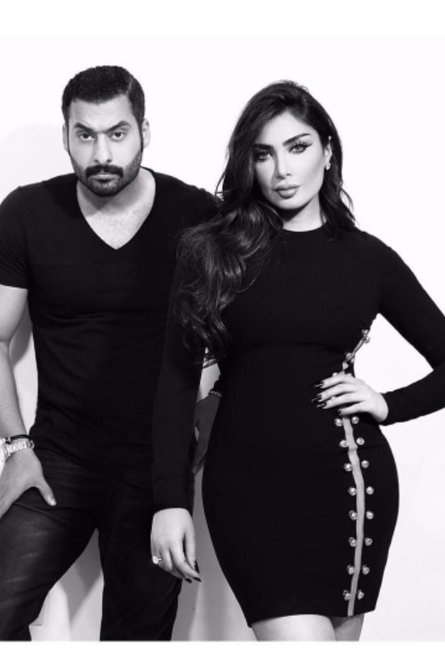 امل العوضي بجلسة تصوير مع حسبن المهدي