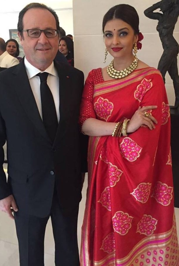 آيشواريا راي تتناول الغداء بصحبة الرئيس الفرنسي