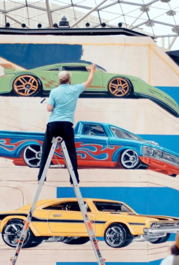 دبي كانفس .. رسومات ثلاثية الأبعاد في ساحة ملتقى الأضواء في السيتي ووك