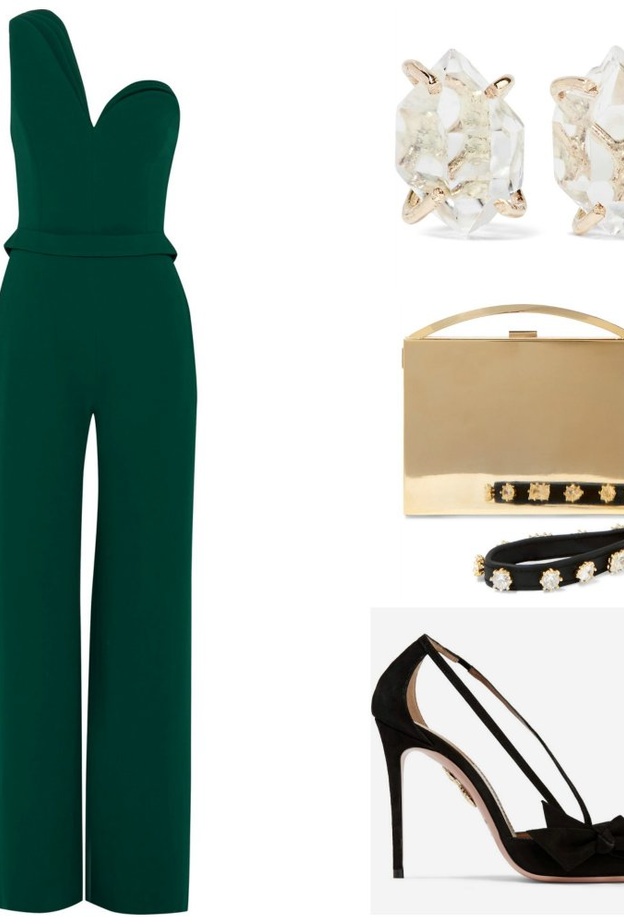 اطلالة راقية وأنيقة بأسلوب بسيط بالجمبسوت الزيتي