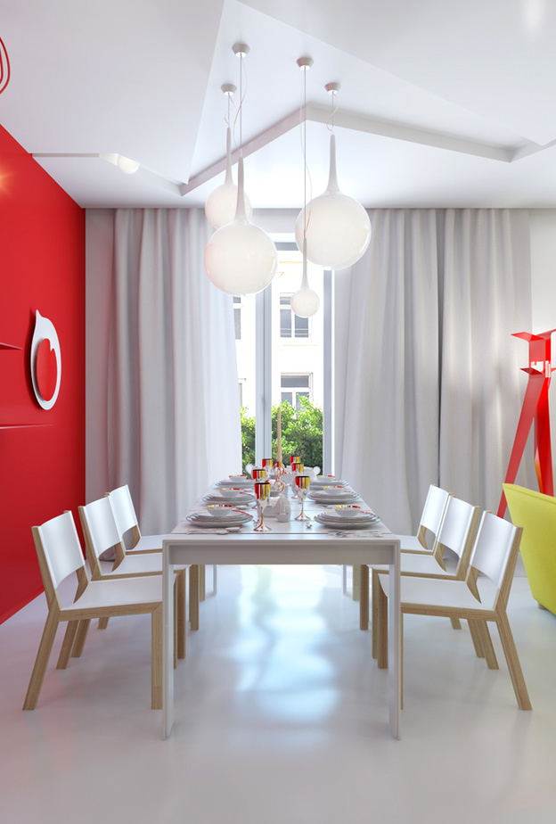 غرفة طعام تتميز بديكورات من دار ميسوني Missoni