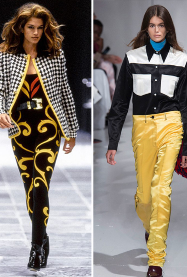 سيندي كروفورد خلال عرض فيرزاتشي ‏Versace‏ لشتاء 1991