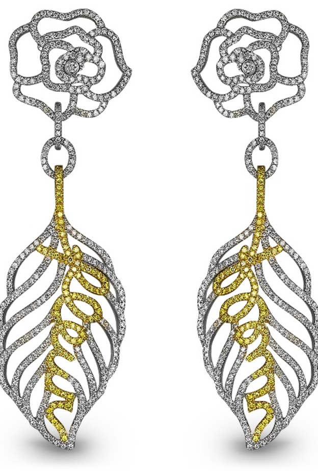 خاتم ديفيد موريس من الماس الأصفر والأبيض