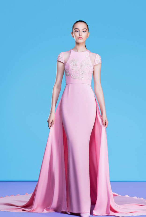 فساتين خطوبة انيقة باللون الزهري من مجموع جورج حبيقة