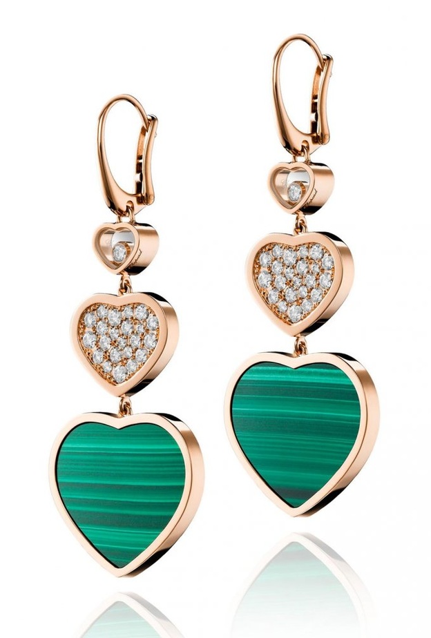 أقراط باسكال بروني من الذهب الوردي والماس