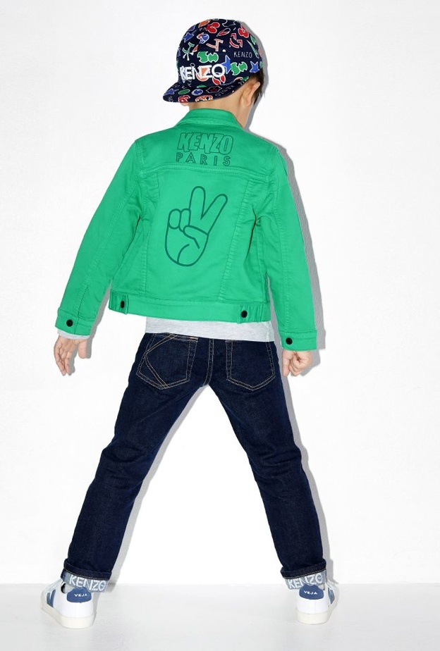 Kenzo Kids جاكيت باللون الأخضر من