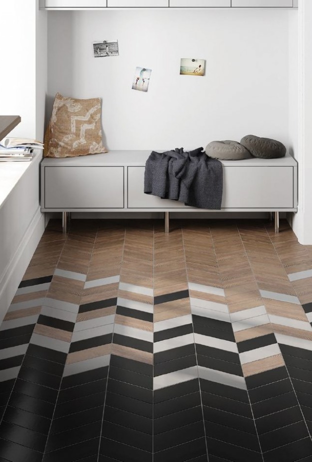 تصميم بسيط للأرضية الخشبية بتدرجات لوينة فاتحة