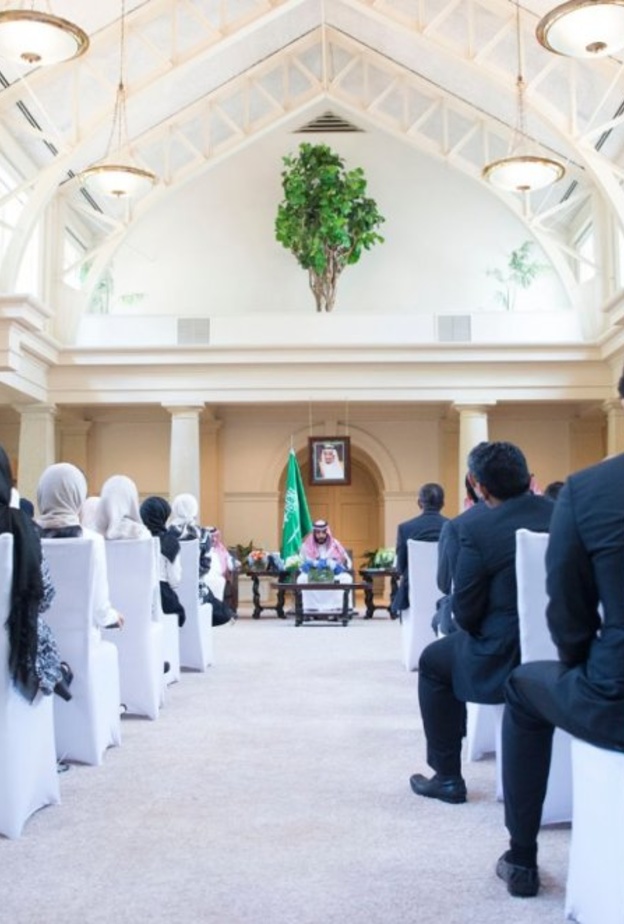 ولي العهد محمد بن سلمان يلتقي المبتعثين السعوديين في أمريكا