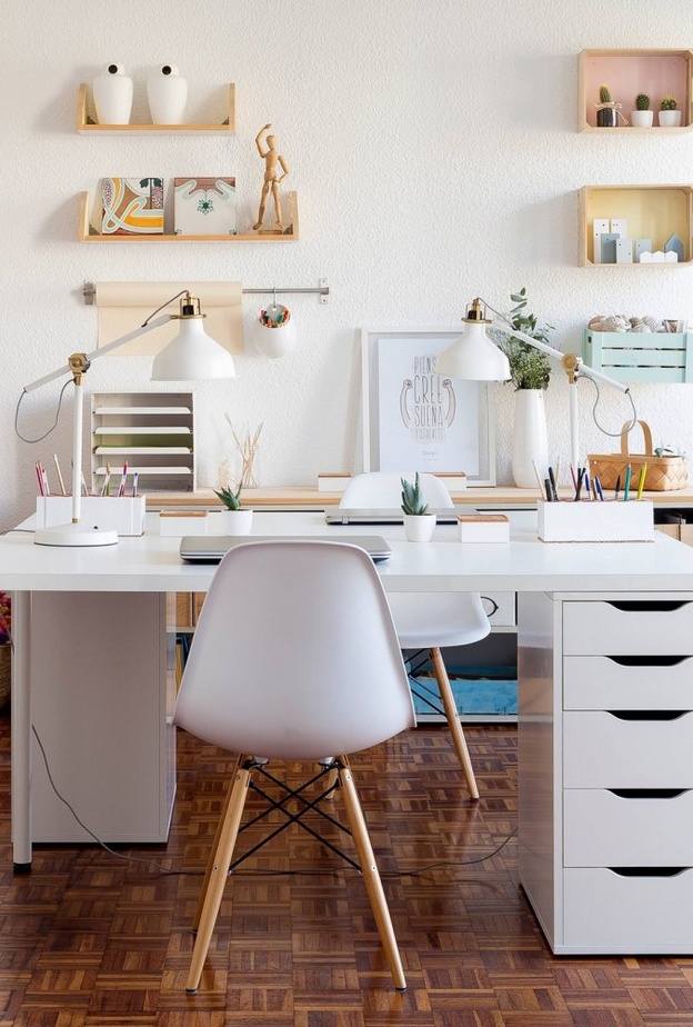 الوان الباستيل مثالية لمكاتب المنزل