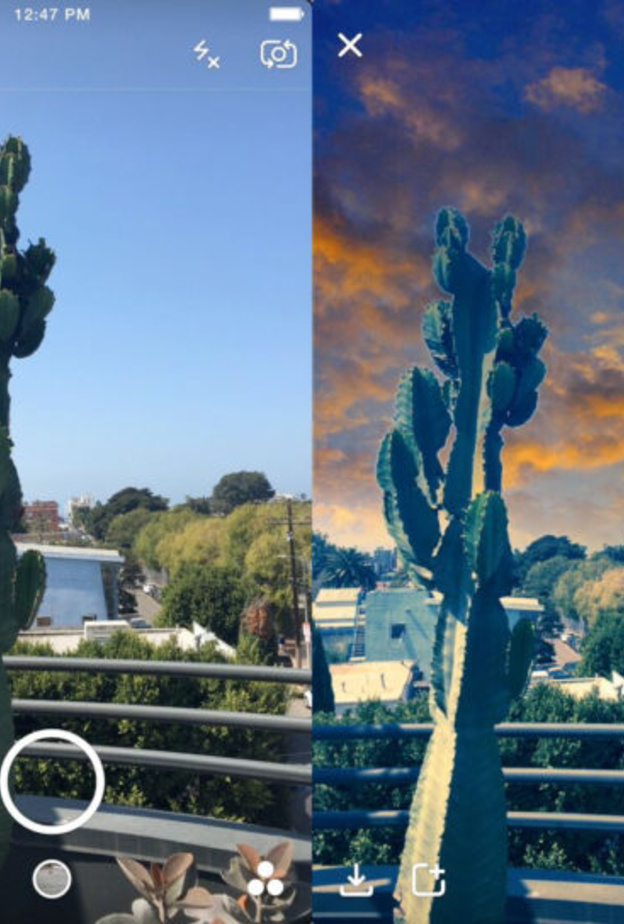 فلاتر السماء من سناب شات يغير لون السماء بشكل مختلف عن الواقع الفعلى للصورة خلال التقاطها