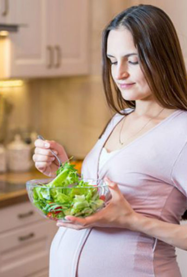 يستعان بالغذاء الصحي لمد جسم الحامل بالفيتامينات الاساسية
