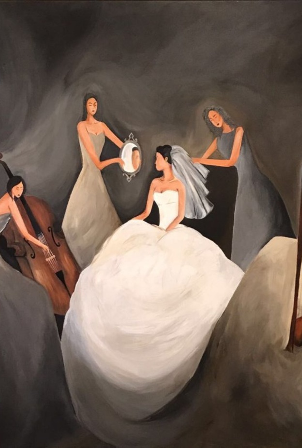 لوحة تشكيلية من الفنانة ريوف النشمي