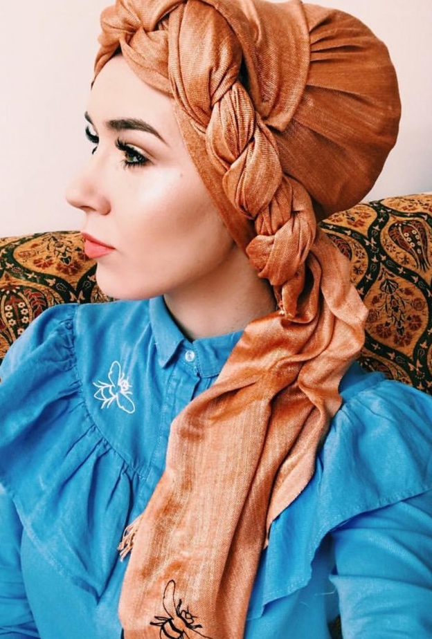 أجمل لفات حجاب على طريقة نبيلة بي مع الوردة الامامية