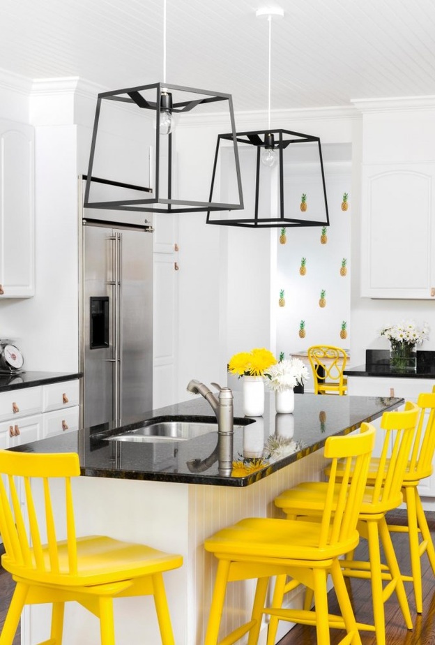 مطبخ فينتاج vintage يختار كراسي ناعمة