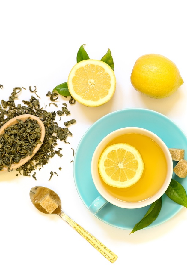 فوائد الشاي الاخضر بالليمون