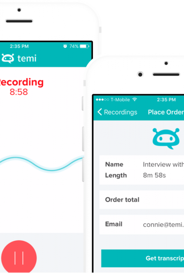 تطبيق Temi يمكنك من تسجيل صوتك و تحويله تلقائيا الى نص