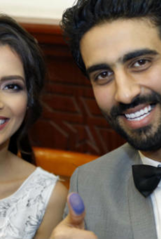 كارمن سليمان مع زوجها 