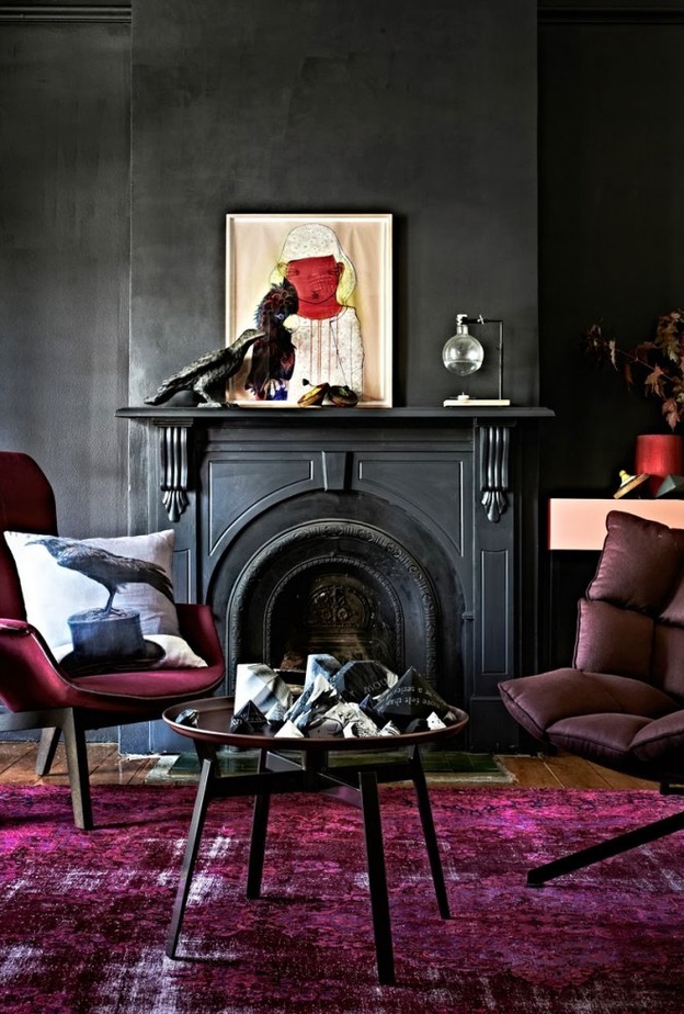 ديكور غرفة جلوس رائع بالألوان الأرضية الداكنة